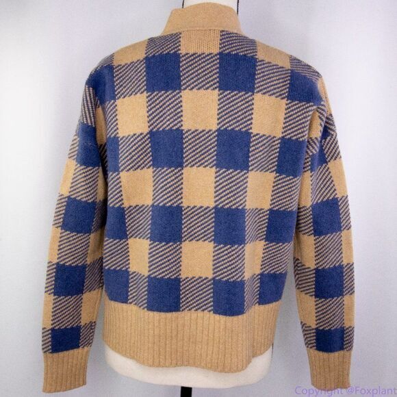 NWT Madewell Bayberry Cardigan Sweater in Buffalo Check, XL, Kim Kardashian - Picture 11 of 15